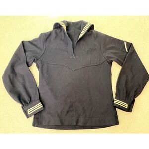 Vintage 60s US Navy USS Wasp Wool Jumper Shirt 38R Cracker Jack Sailor Uniform